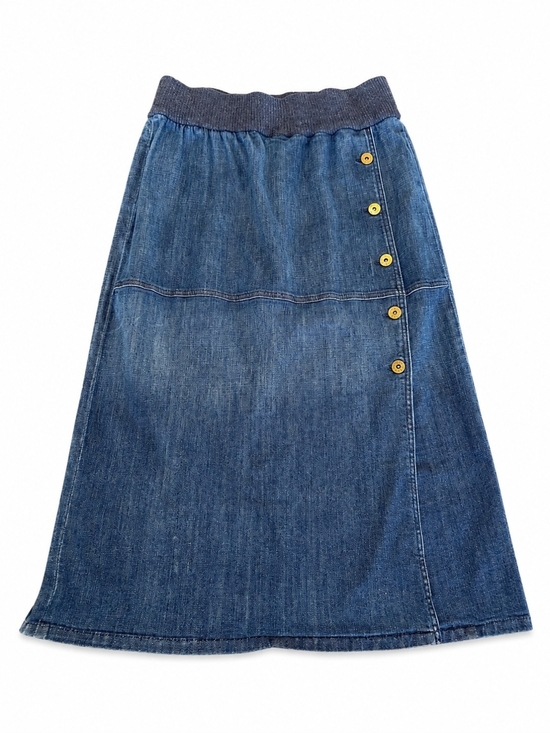 St John Sport Dresses & Skirts - St John Sport Denim Button Front Midi Skirt Pleated Size 14